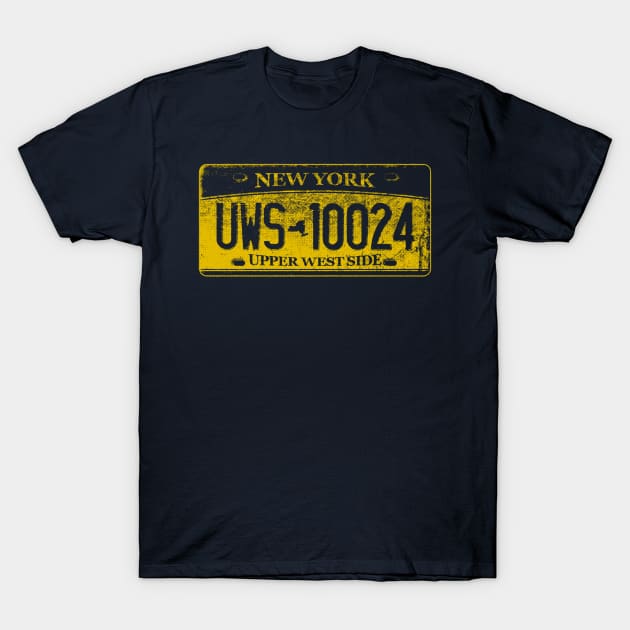 Upper West Side Zip Code 10024 (New York License Plate) T-Shirt by UselessRob